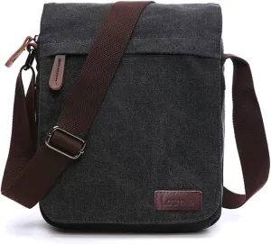 LOSMILE Men's Shoulder Bags, Canvas Shoulder Bags, Laptop Bag, School Bag, for School and Work, for Men and Women