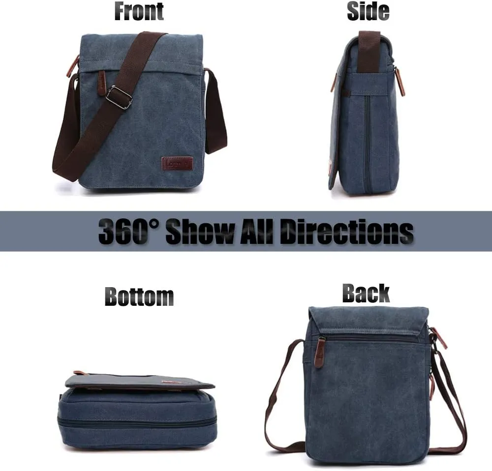 LOSMILE Men's Shoulder Bags, Canvas Shoulder Bags, Laptop Bag, School Bag, for School and Work, for Men and Women