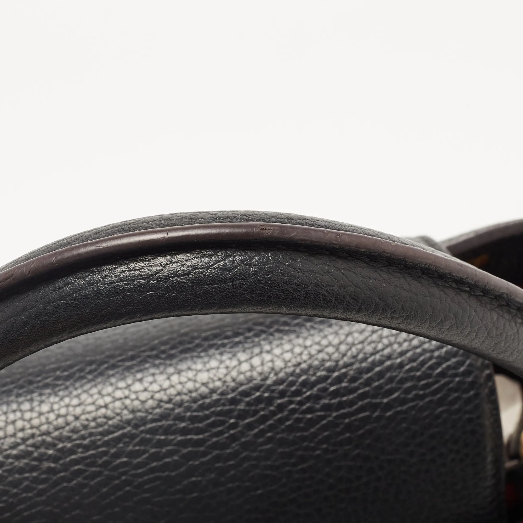 LOUIS VUITTON Black Taurillon Leather Capucines PM Bag