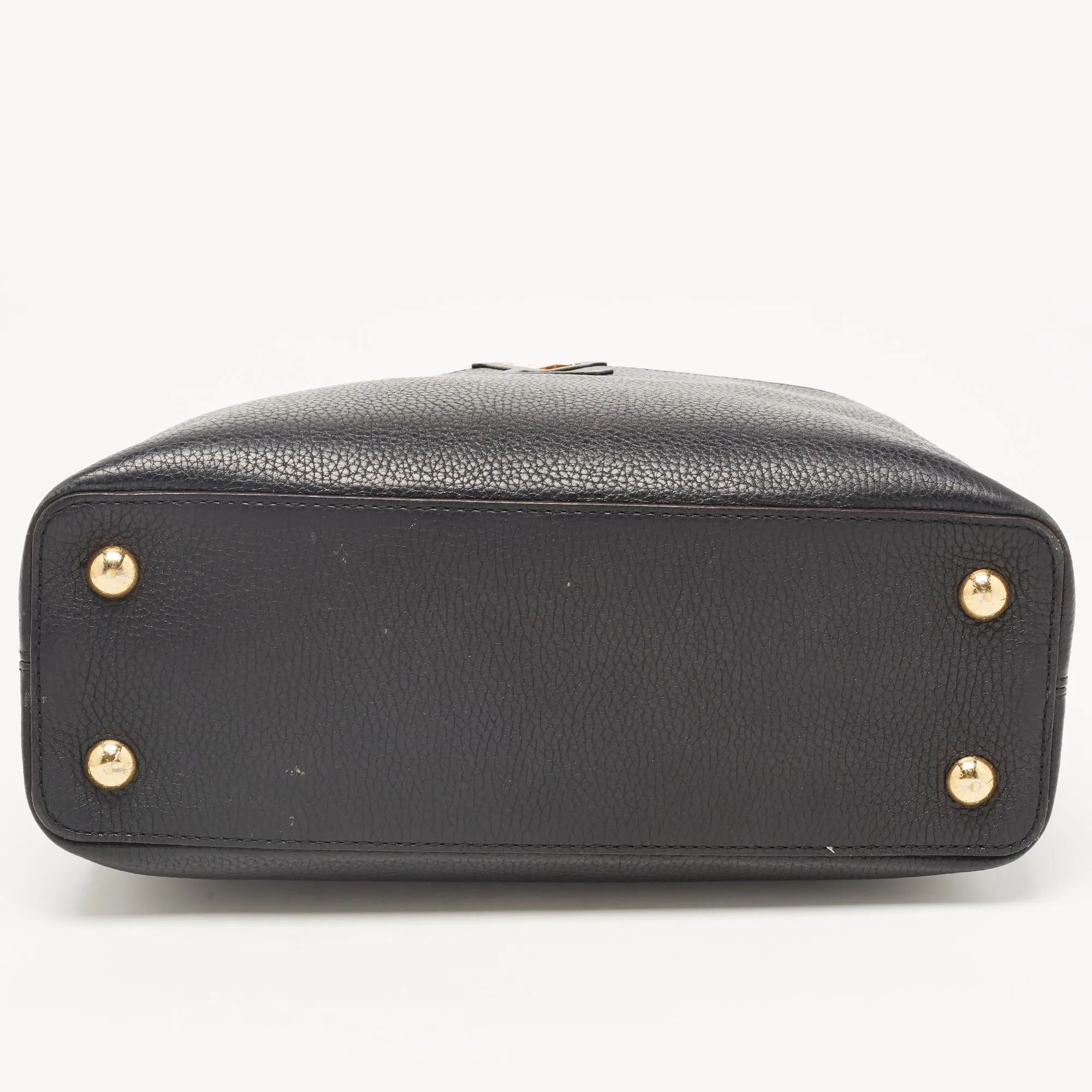 LOUIS VUITTON Black Taurillon Leather Capucines PM Bag