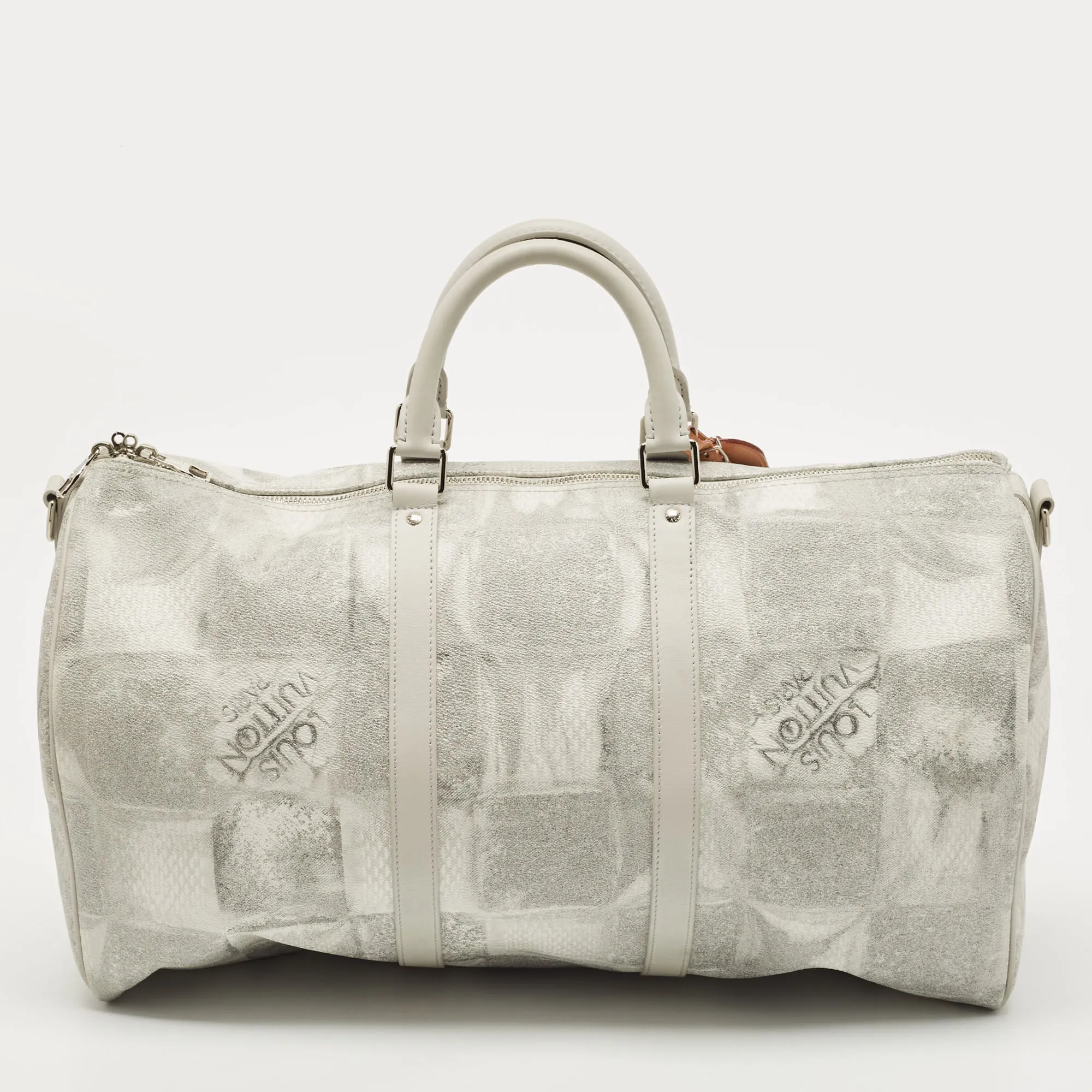 LOUIS VUITTON Damier Salt Canvas Keepall 50 Bandouliere Bag