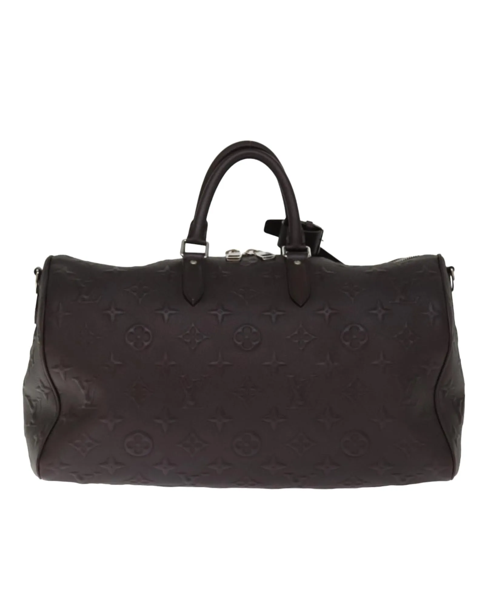 LOUIS VUITTON Keepall Bandouliere 55 Travel Bag Brown Monogram Embossed Leather M41416