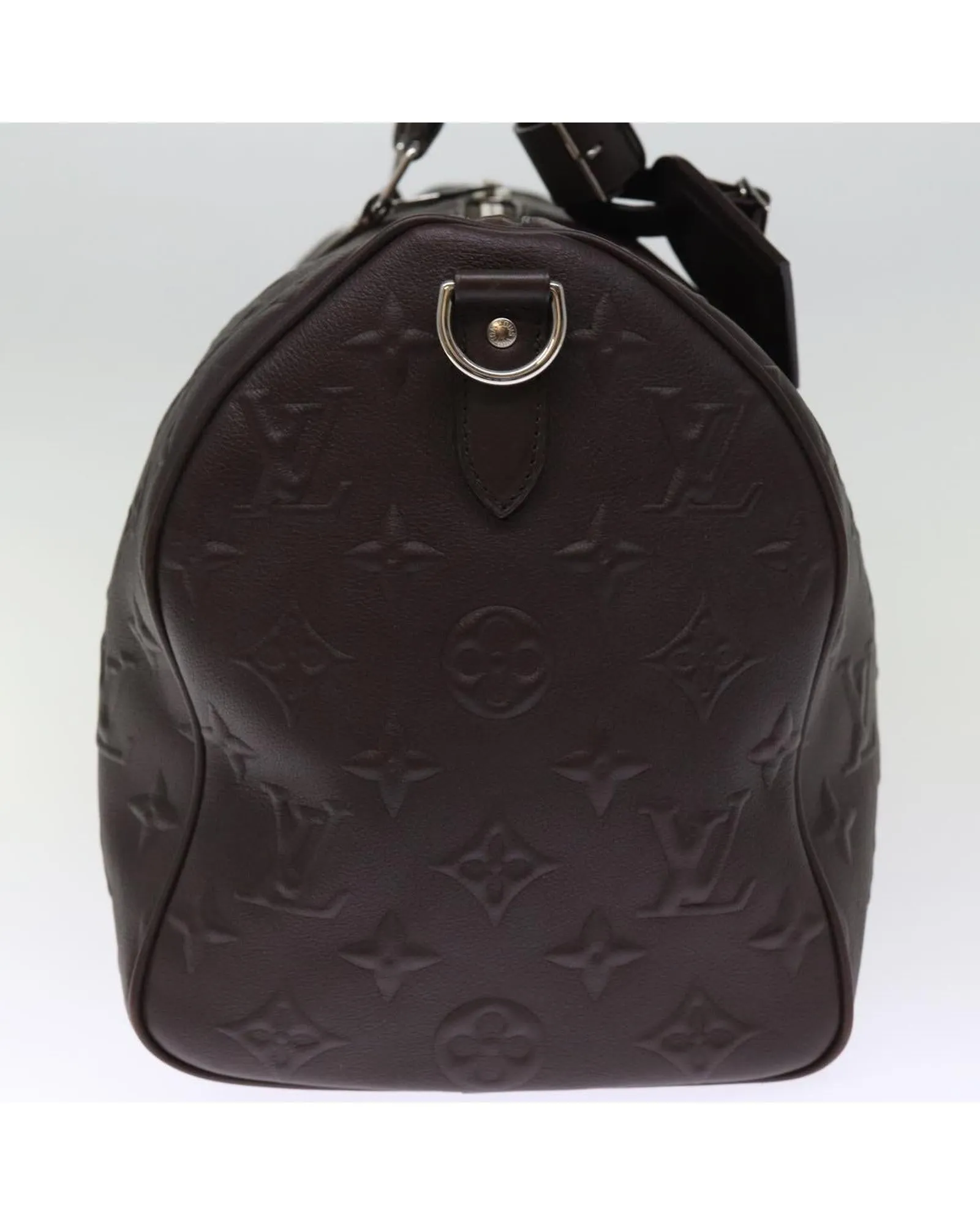 LOUIS VUITTON Keepall Bandouliere 55 Travel Bag Brown Monogram Embossed Leather M41416