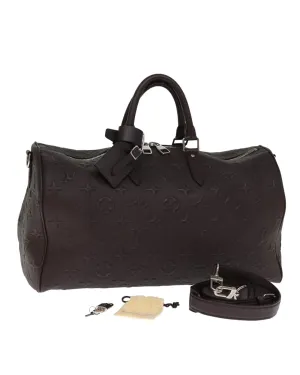LOUIS VUITTON Keepall Bandouliere 55 Travel Bag Brown Monogram Embossed Leather M41416