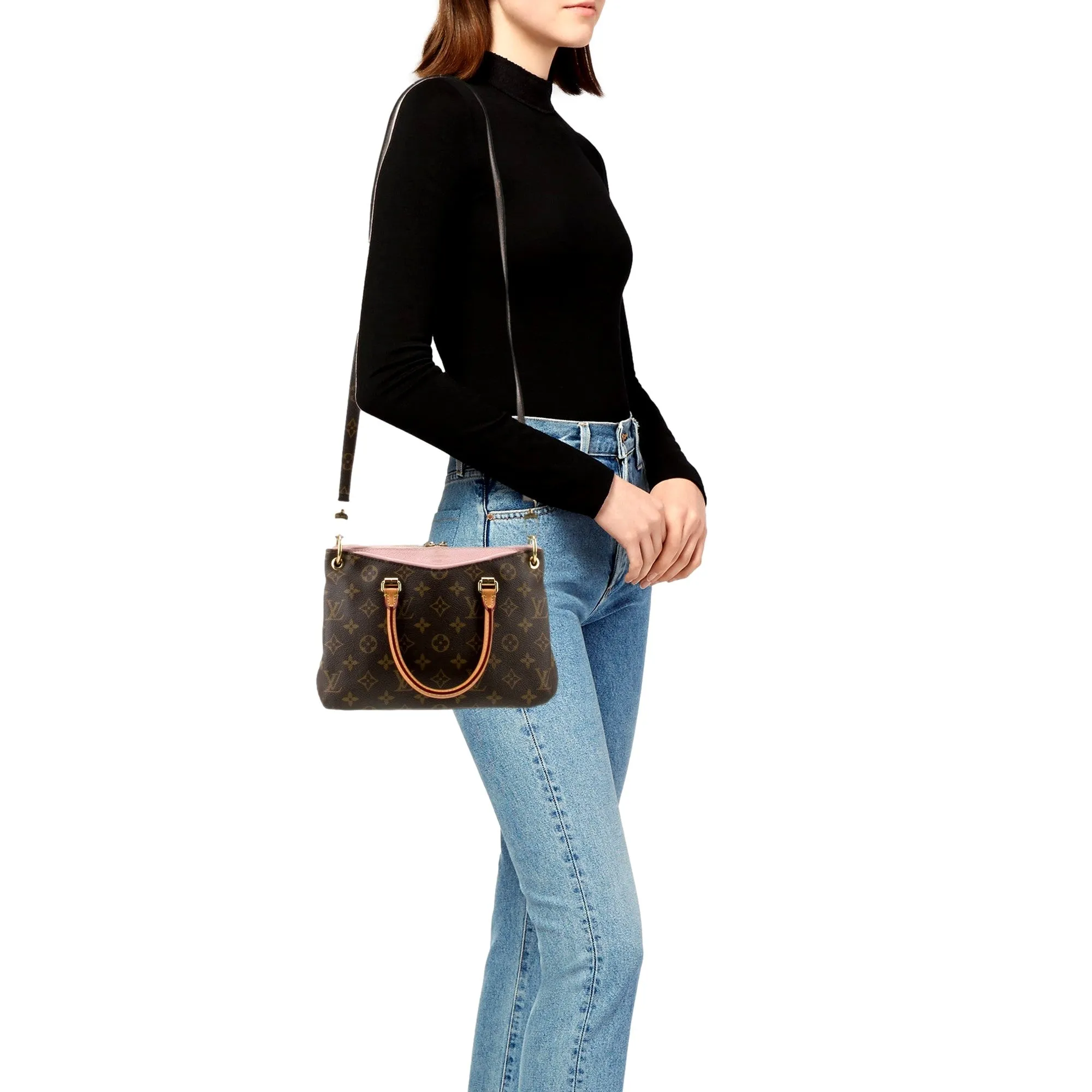 Louis Vuitton Pallas BB Monogram with Pink Leather Cross Body Bag