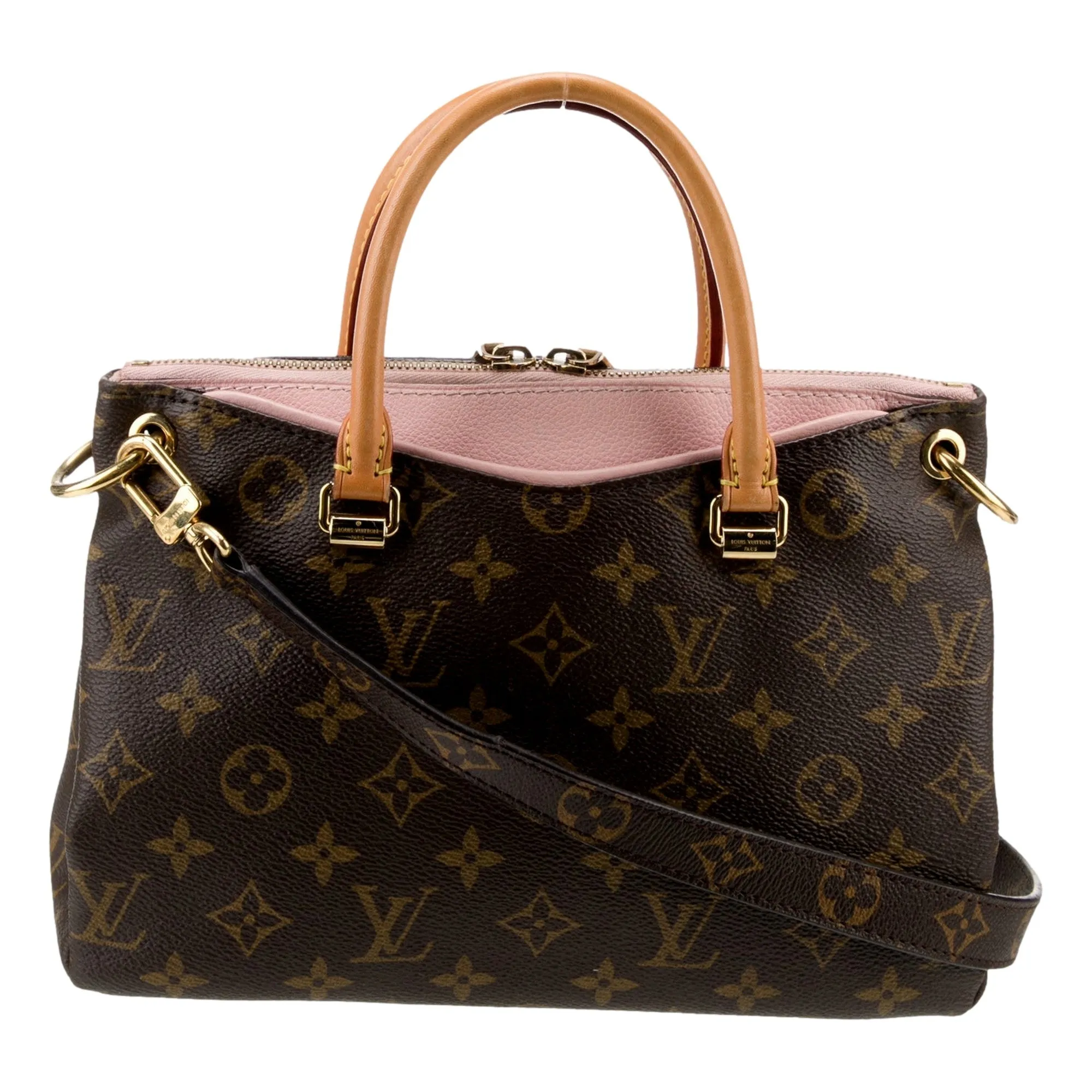 Louis Vuitton Pallas BB Monogram with Pink Leather Cross Body Bag