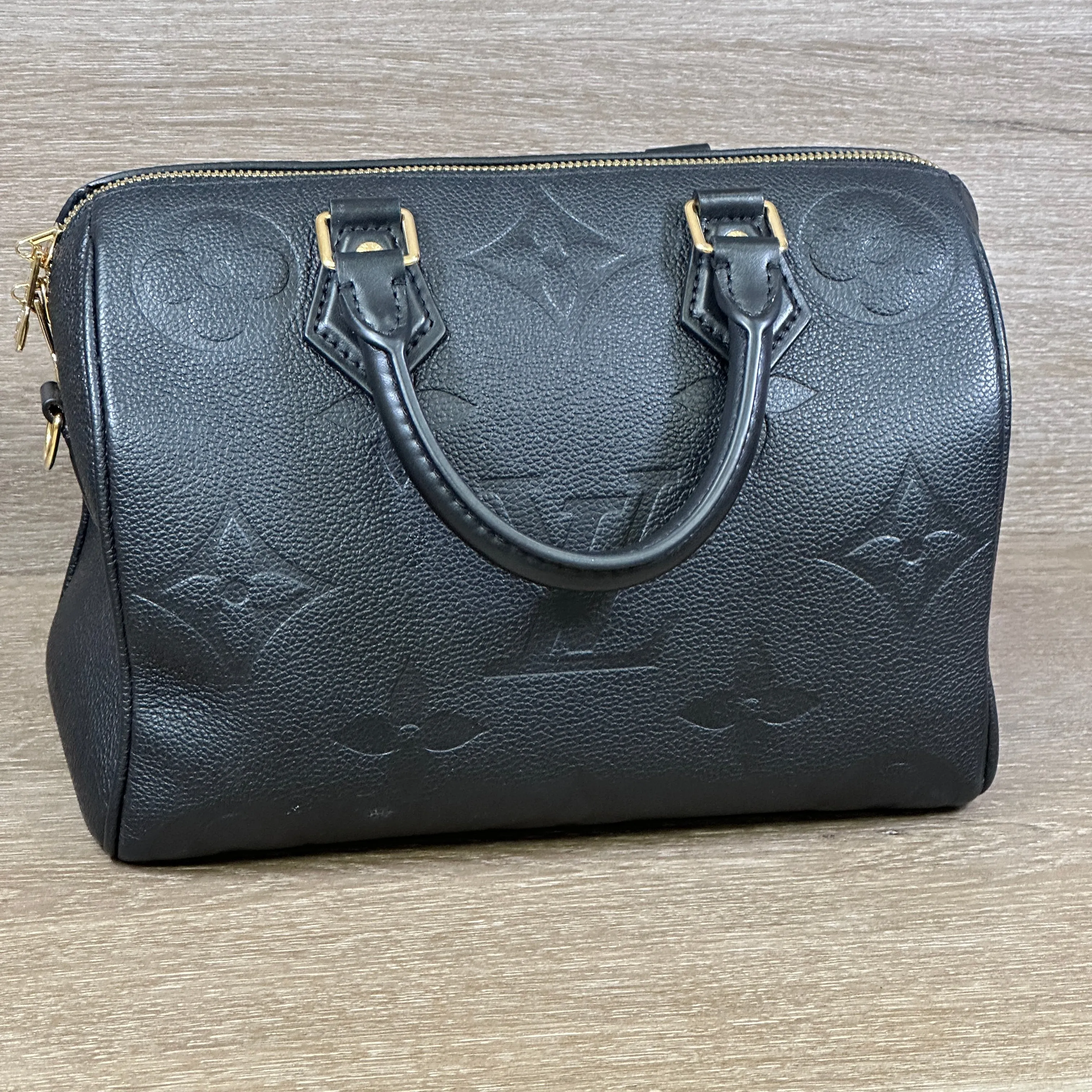 Louis Vuitton Speedy Bandoulière 25 - Giant Empriente Leather - Black