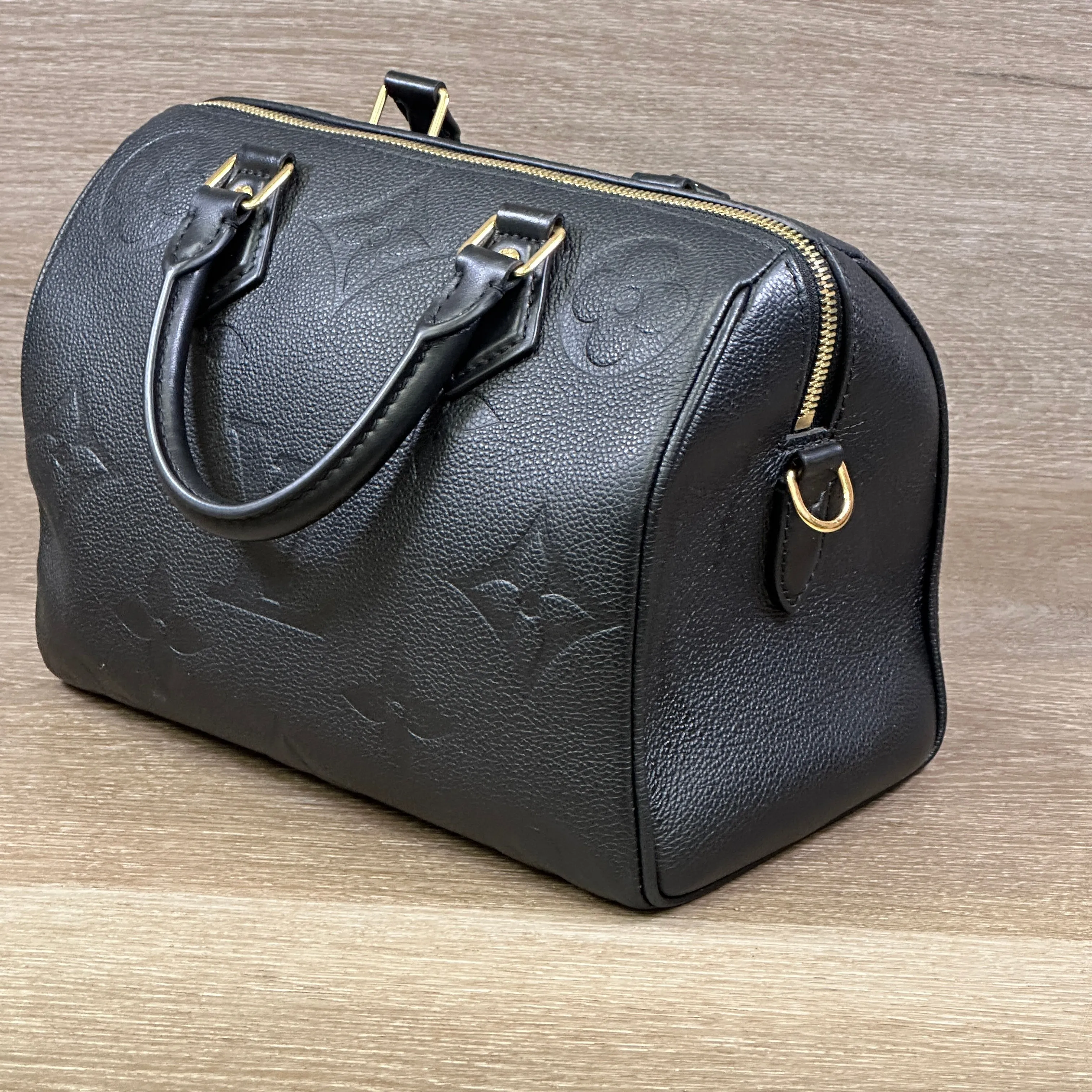 Louis Vuitton Speedy Bandoulière 25 - Giant Empriente Leather - Black