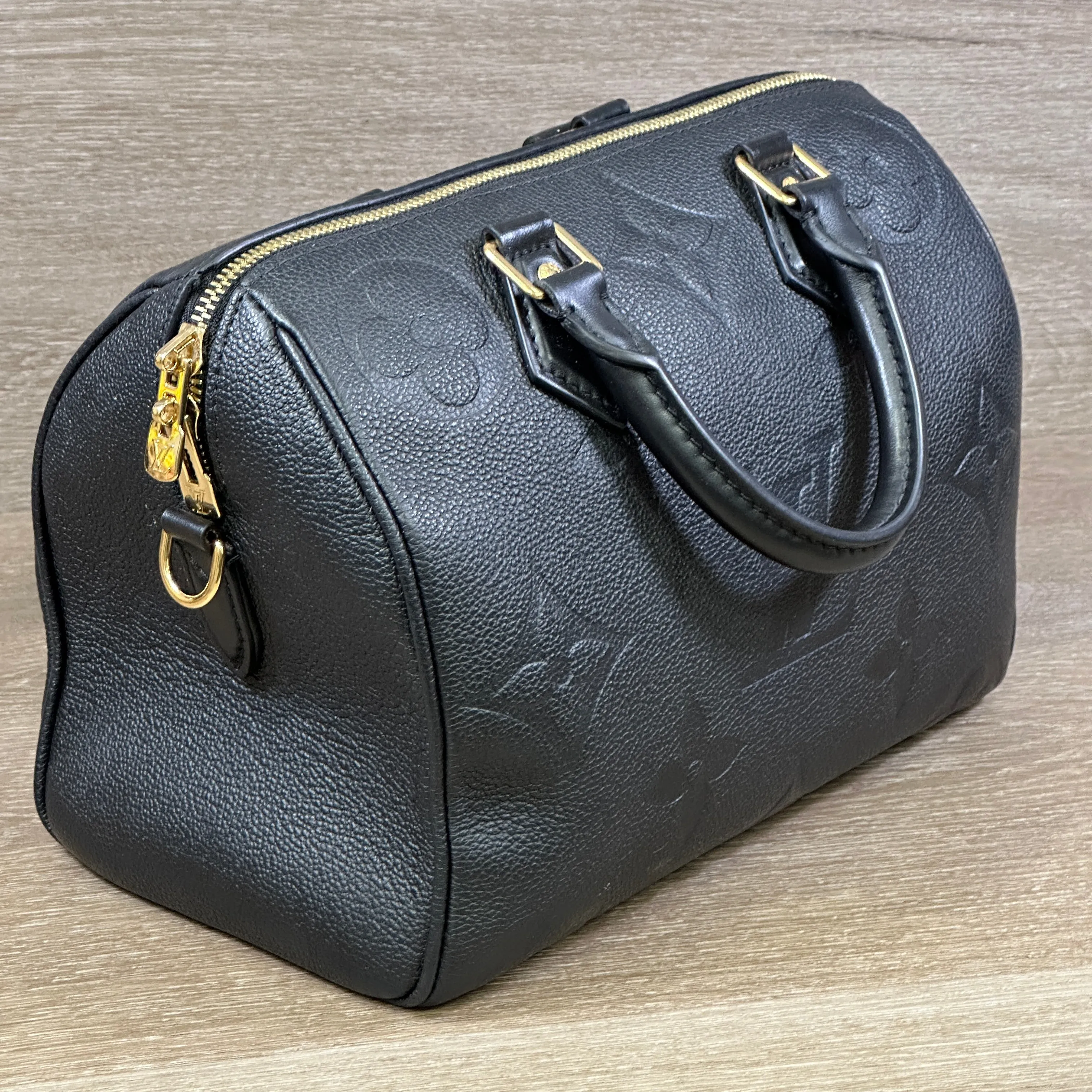 Louis Vuitton Speedy Bandoulière 25 - Giant Empriente Leather - Black
