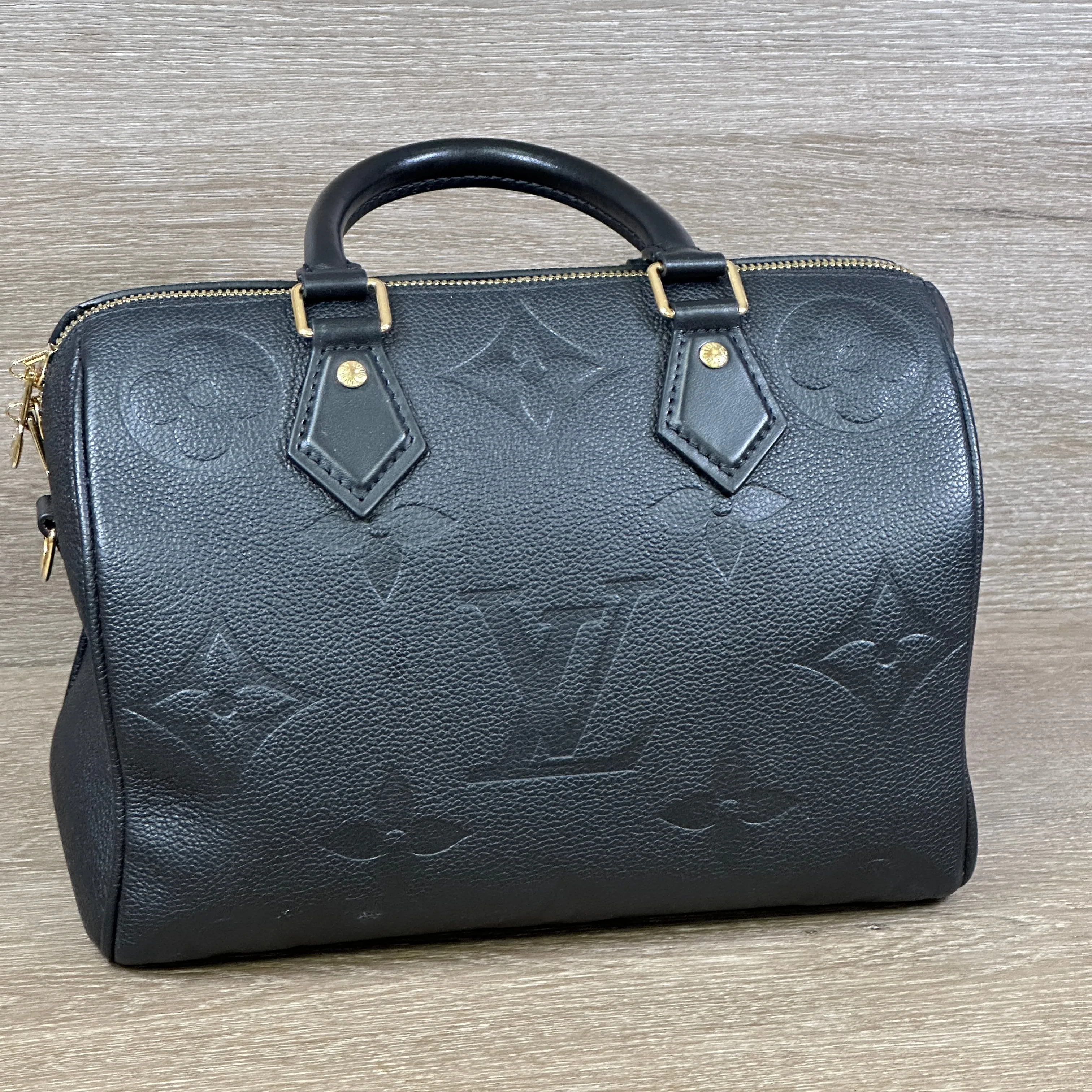 Louis Vuitton Speedy Bandoulière 25 - Giant Empriente Leather - Black