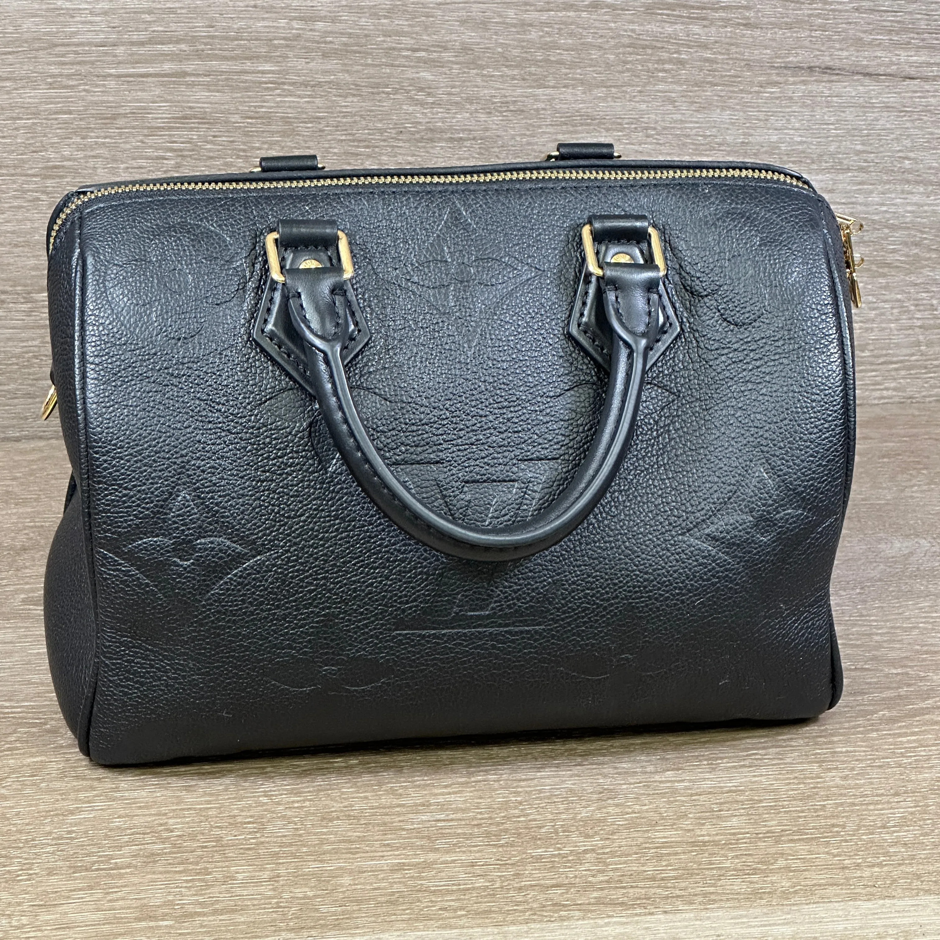 Louis Vuitton Speedy Bandoulière 25 - Giant Empriente Leather - Black