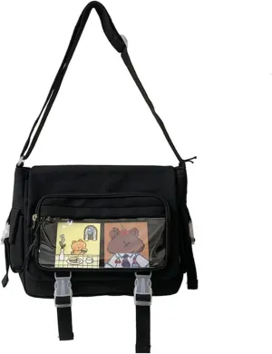 LUOFENG Japanese High School Girls' Shoulder Bags Nylon Book Bag Transparent Itabag Women Handbags JK Bag Shoulder Bags