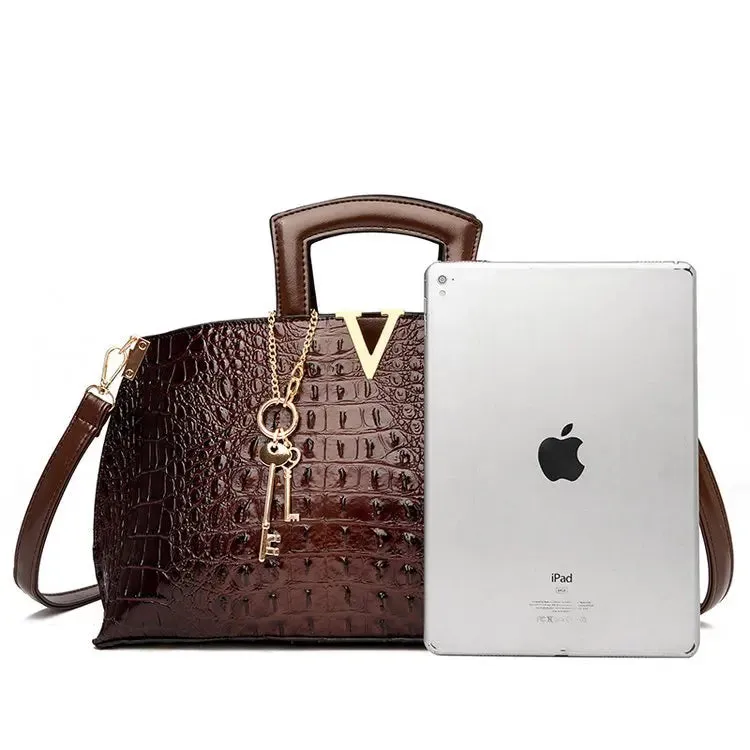 Luxury 3 Sets Fashion High Quality Leather Women Tote Handbag