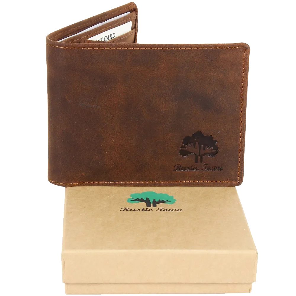 Luxury Leather Trifold Wallets For Men Extra Capacity For Credit Cards