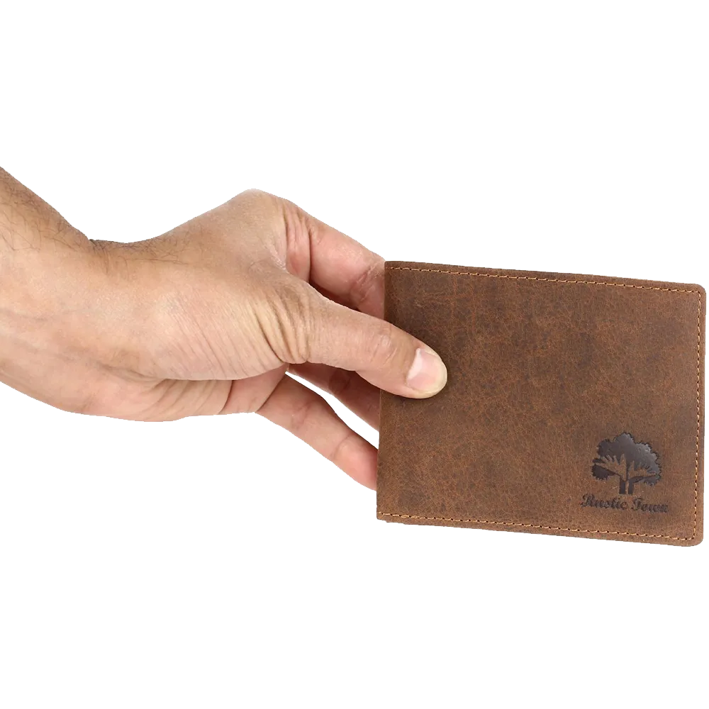 Luxury Leather Trifold Wallets For Men Extra Capacity For Credit Cards