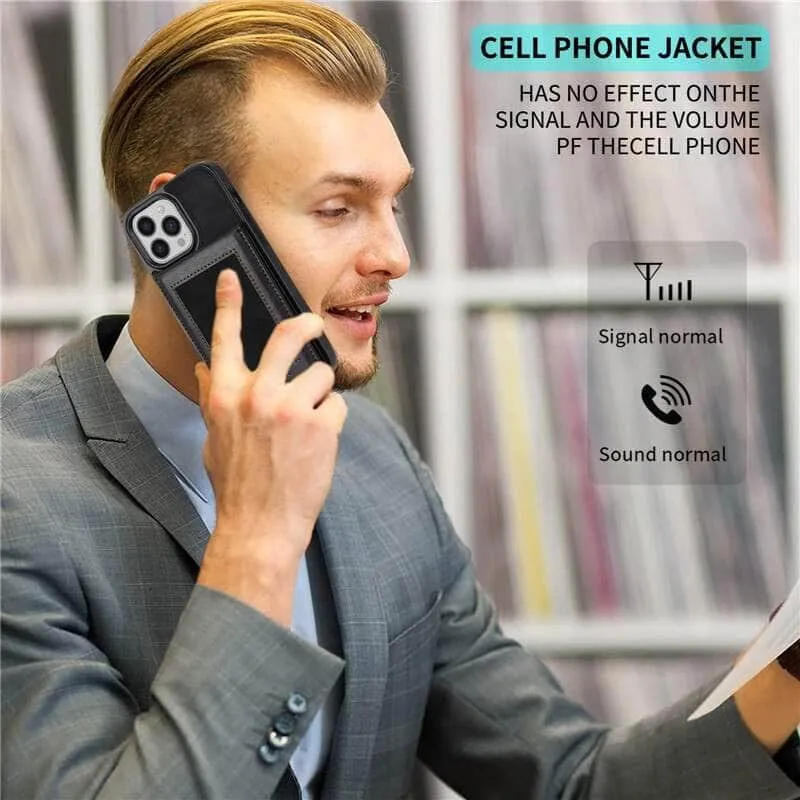 Luxury Vegan Leather iPhone 14 Pro Max Wallet Card Slots Holder