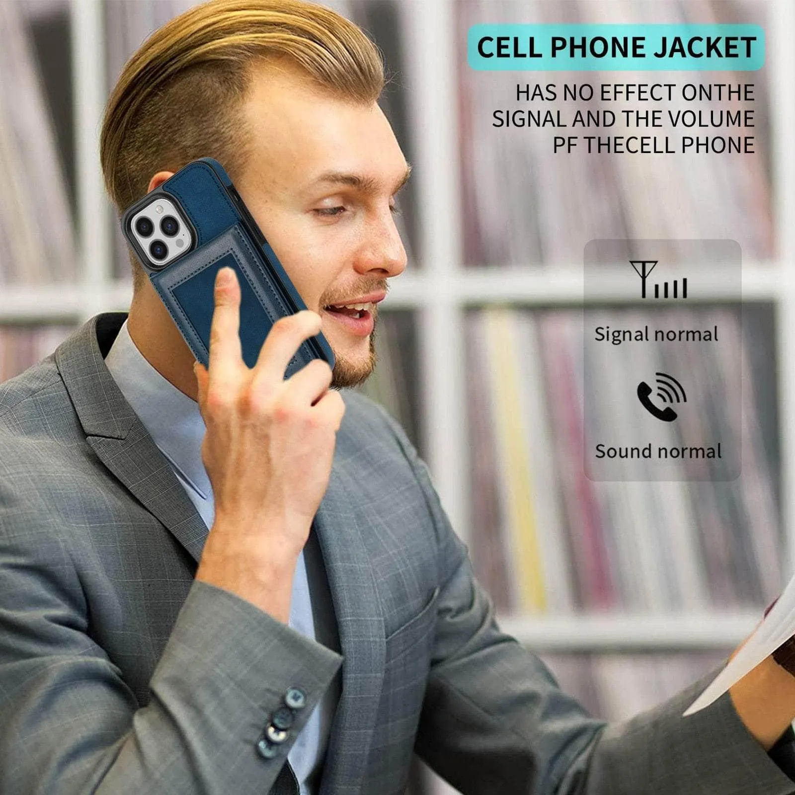 Luxury Vegan Leather iPhone 14 Pro Max Wallet Card Slots Holder