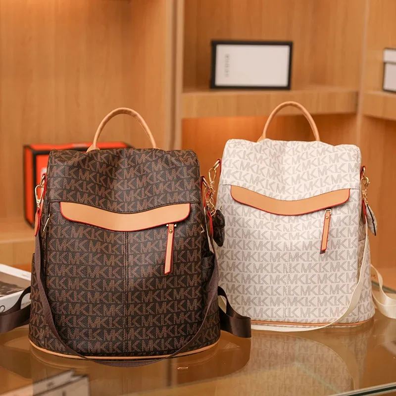 Luxury Women Backpack Delicate PVC Fabric Shoulder Bag Women Letter Designer Backpack Girls