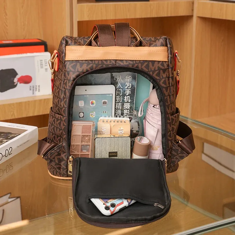 Luxury Women Backpack Delicate PVC Fabric Shoulder Bag Women Letter Designer Backpack Girls