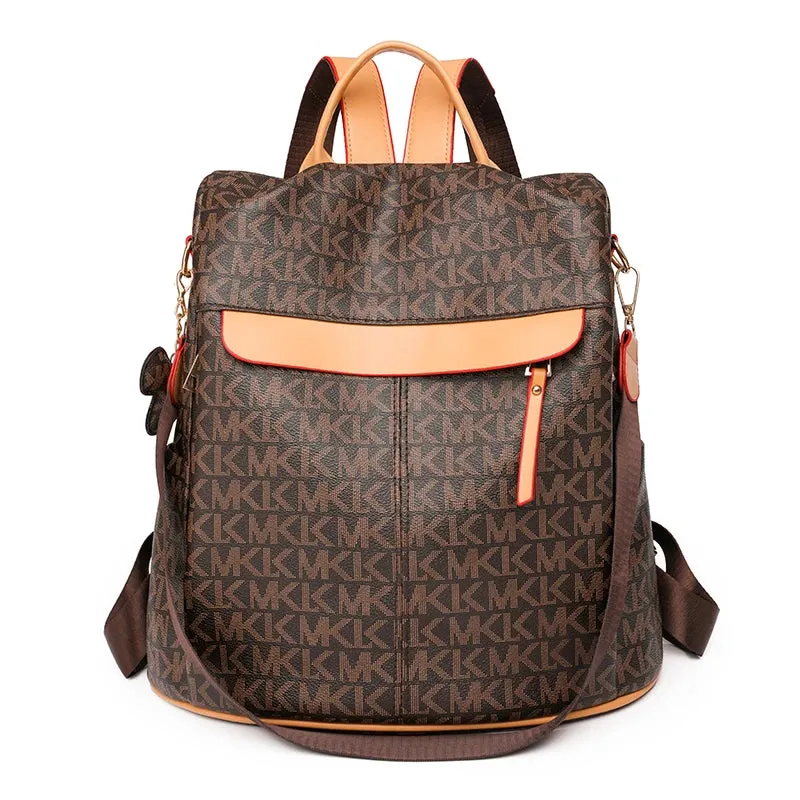 Luxury Women Backpack Delicate PVC Fabric Shoulder Bag Women Letter Designer Backpack Girls