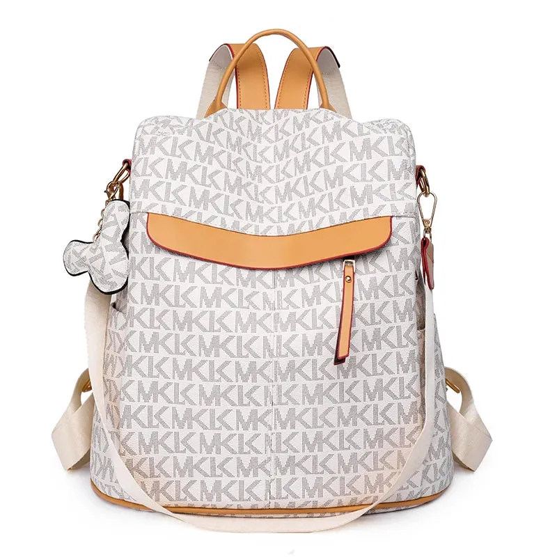 Luxury Women Backpack Delicate PVC Fabric Shoulder Bag Women Letter Designer Backpack Girls