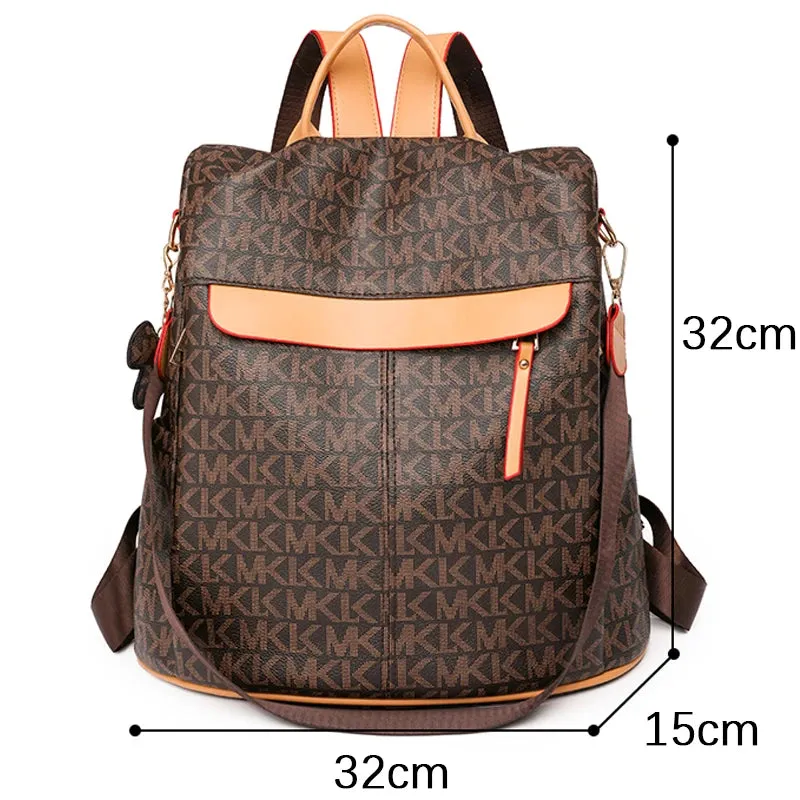 Luxury Women Backpack Delicate PVC Fabric Shoulder Bag Women Letter Designer Backpack Girls