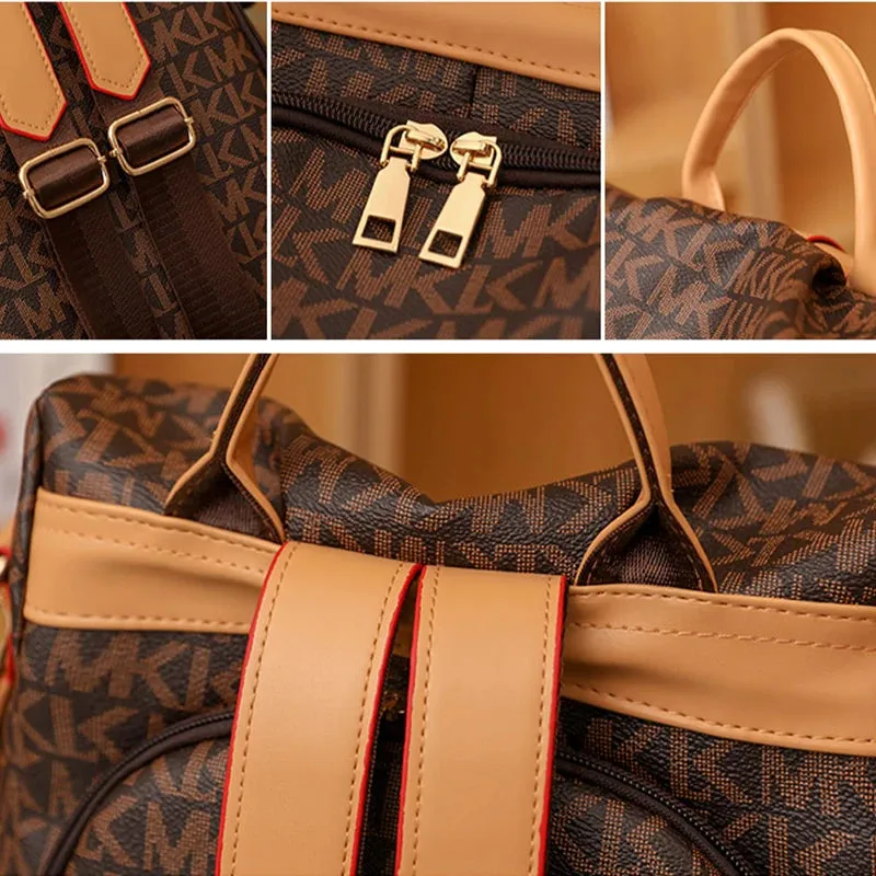 Luxury Women Backpack Delicate PVC Fabric Shoulder Bag Women Letter Designer Backpack Girls