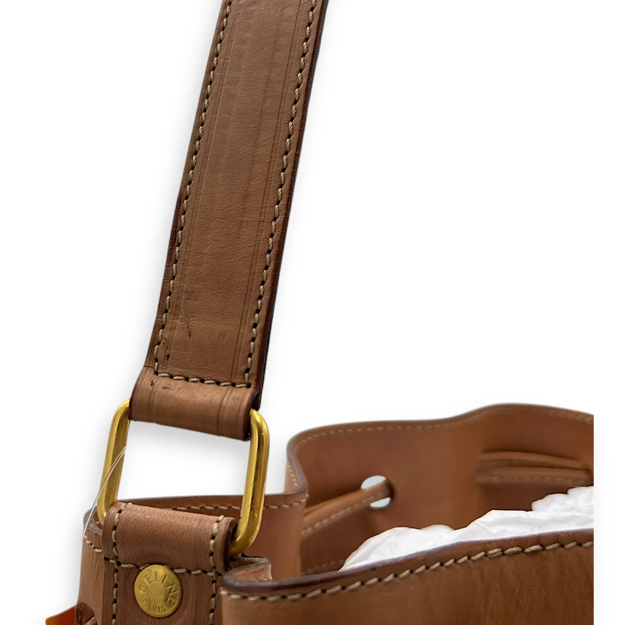 Macadam Bucket Bag Brown in Coated Canvas, Gold hardware