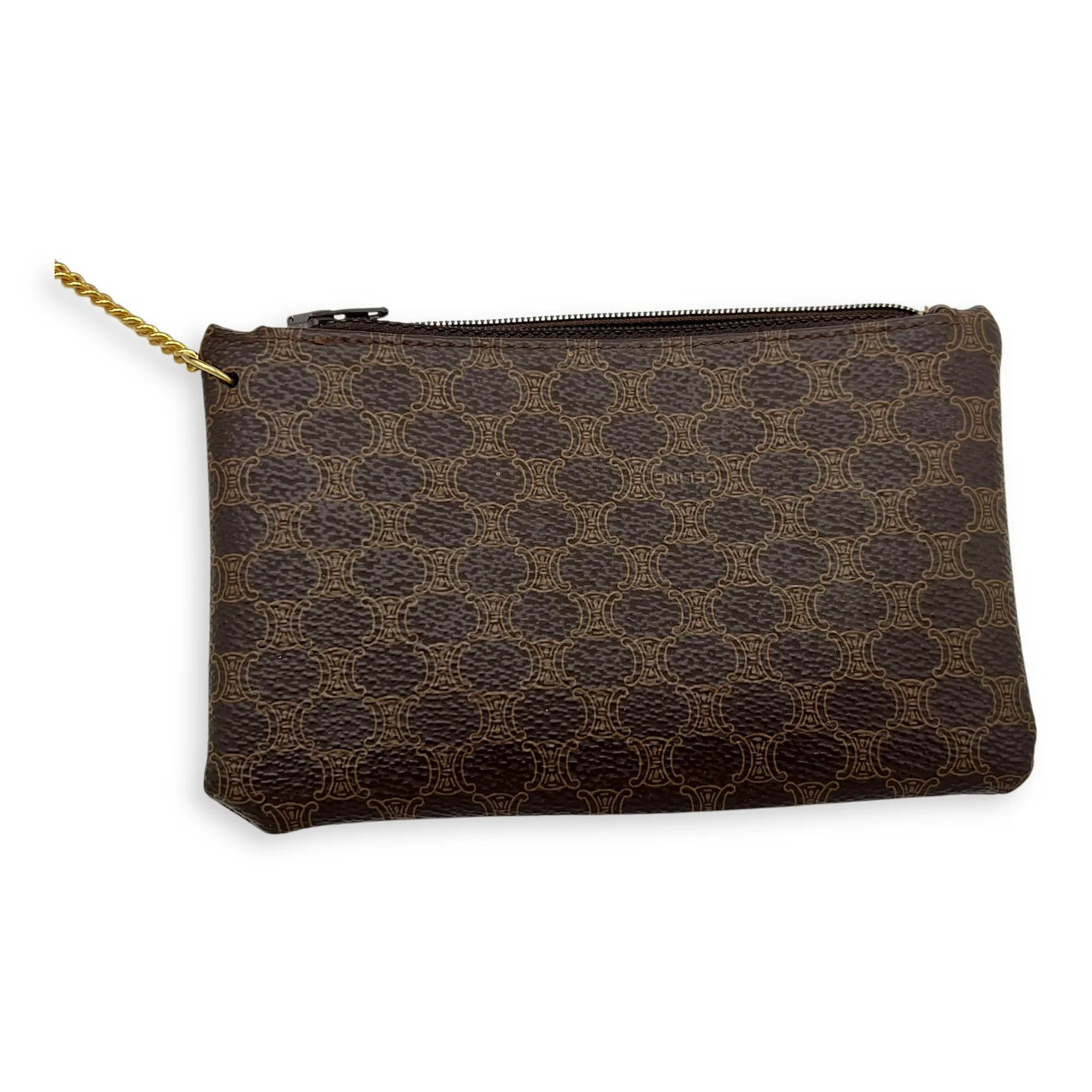 Macadam Bucket Bag Brown in Coated Canvas, Gold hardware