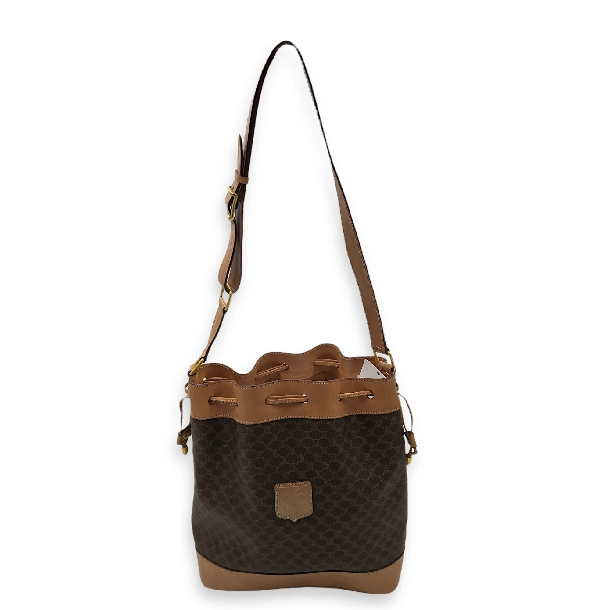 Macadam Bucket Bag Brown in Coated Canvas, Gold hardware