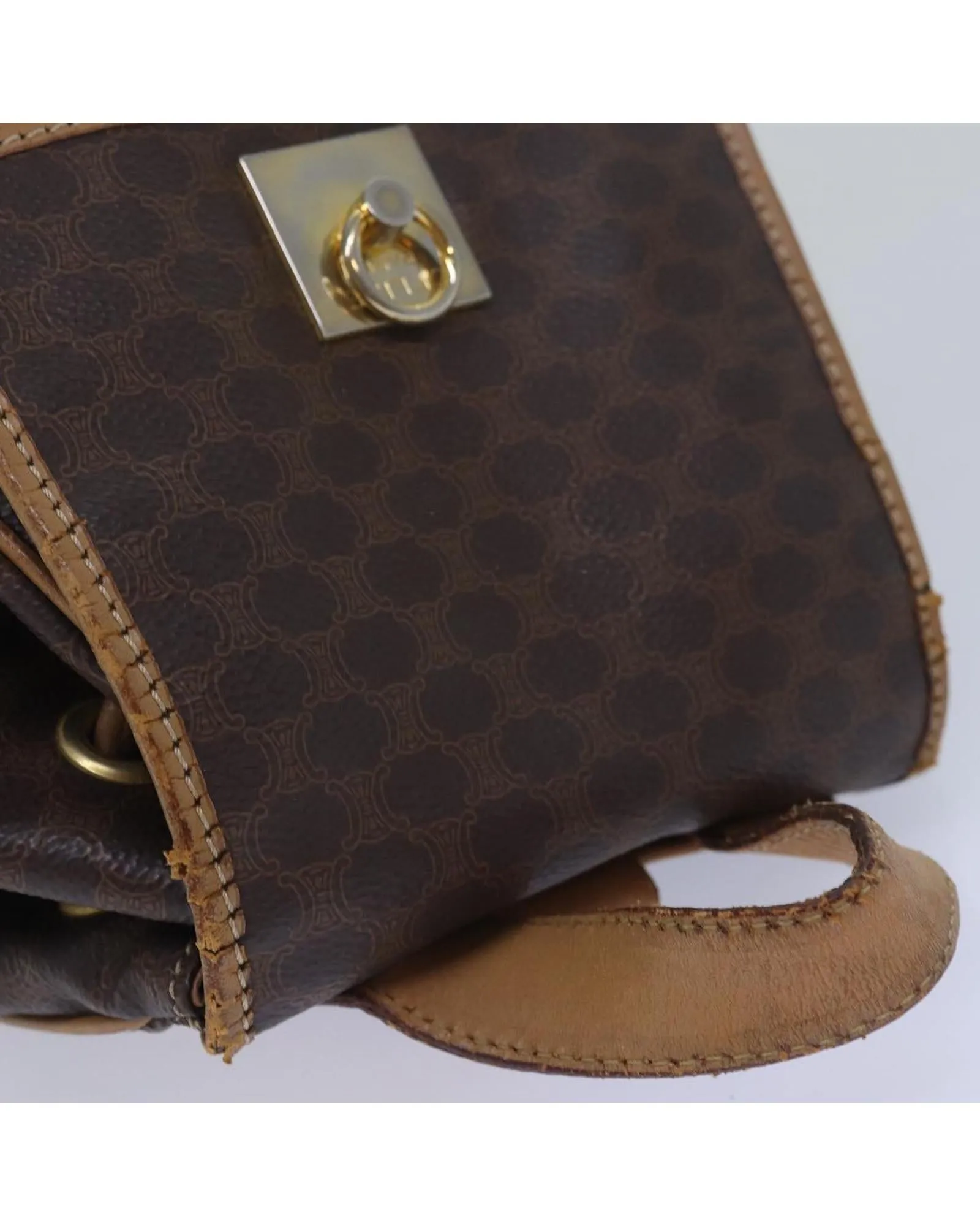Macadam Canvas and Leather Shoulder Bag