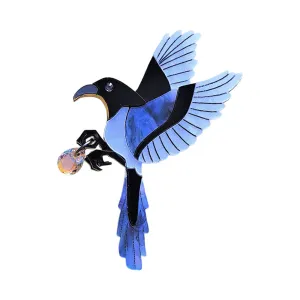 Magpie Brooch by Cherryloco