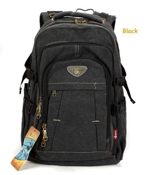 Man's Canvas Backpack Large Capacity Rucksack Shoulder Bag