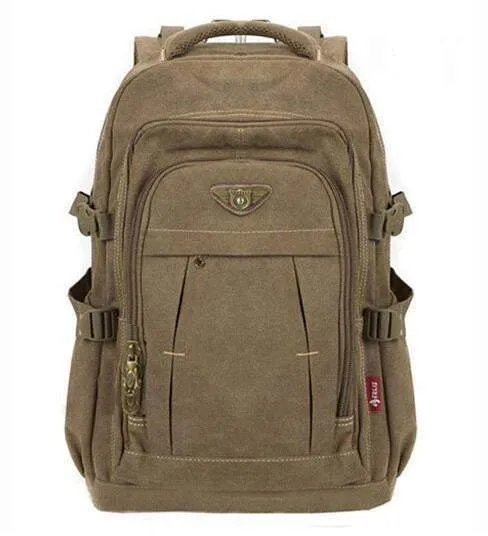 Man's Canvas Backpack Large Capacity Rucksack Shoulder Bag