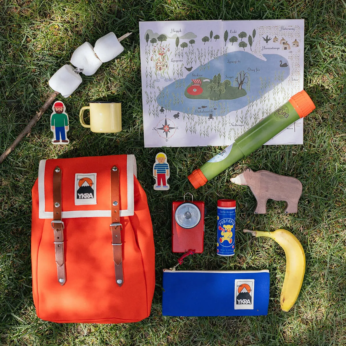 Matra Mini S Leather Backpack in Orange by YKRA