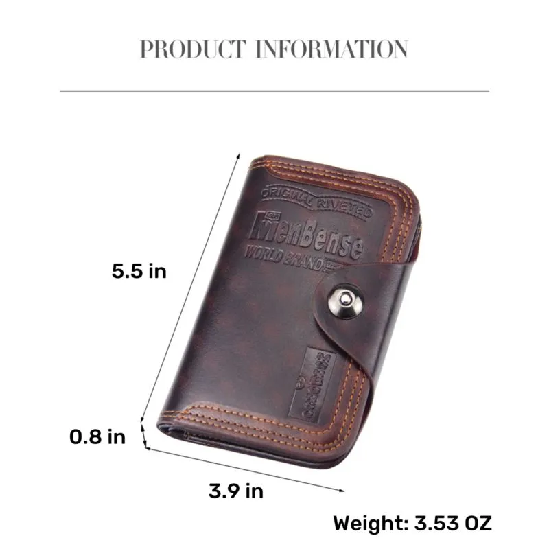 MBLeatherZ™ Genuine Leather Bifold Wallet: RFID Blocking, Credit Card/ID Holder