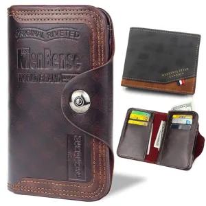 MBLeatherZ™ Genuine Leather Bifold Wallet: RFID Blocking, Credit Card/ID Holder