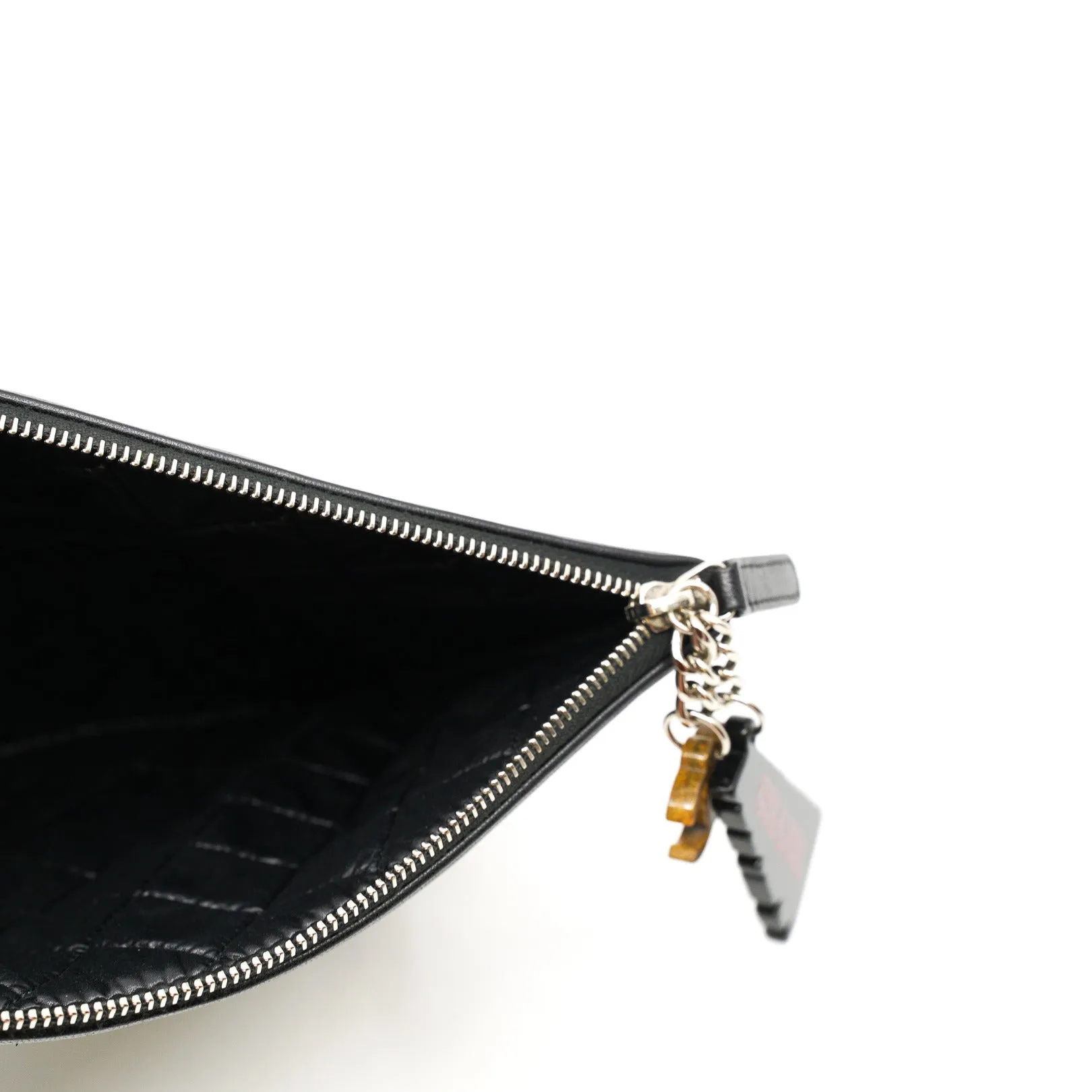 Medium Black Lambskin Leather Cuba Car Cosmetic Case PHW Seri 23
