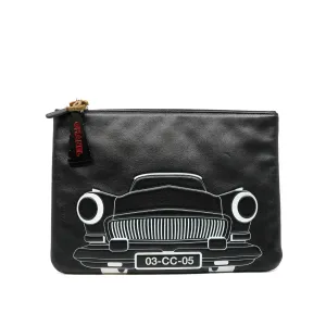 Medium Black Lambskin Leather Cuba Car Cosmetic Case PHW Seri 23