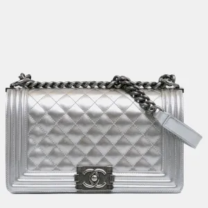 Medium Metallic Patent Boy Bag