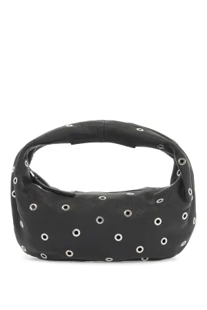medium olivia hobo bag with eyelets H6015 918 BLACK