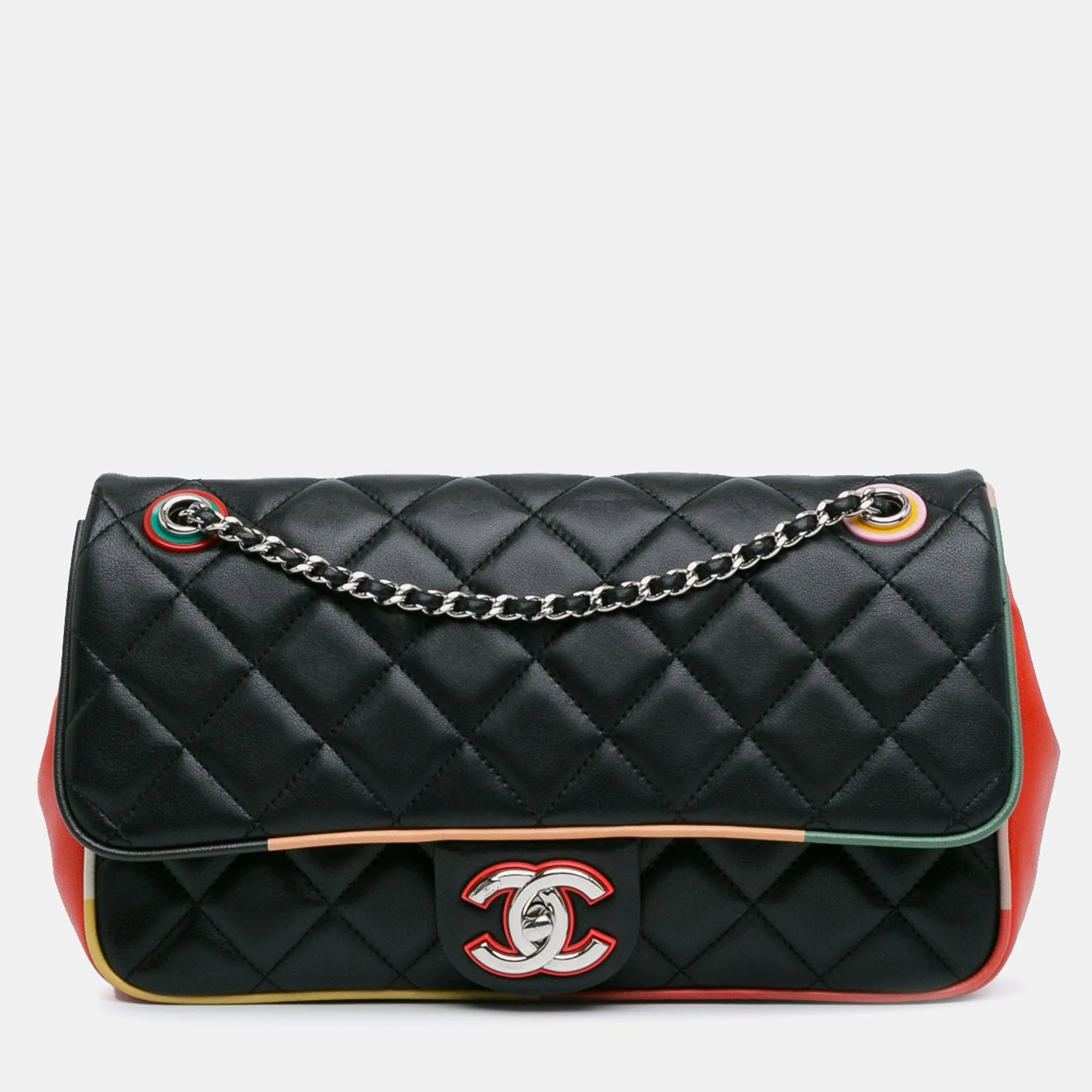 Medium Quilted Lambskin Cuba Color Flap Bag