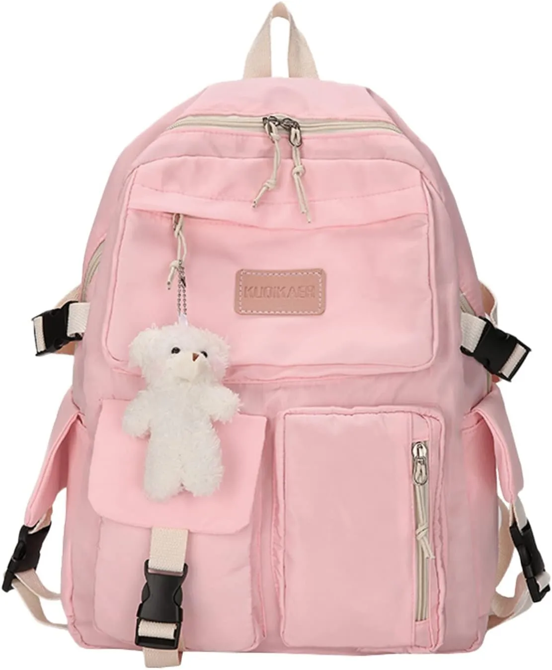 Men And Women Adult Fashion Nylon Zipper Large Capacity Student Backpack Womens Satchel Backpack (One Size)