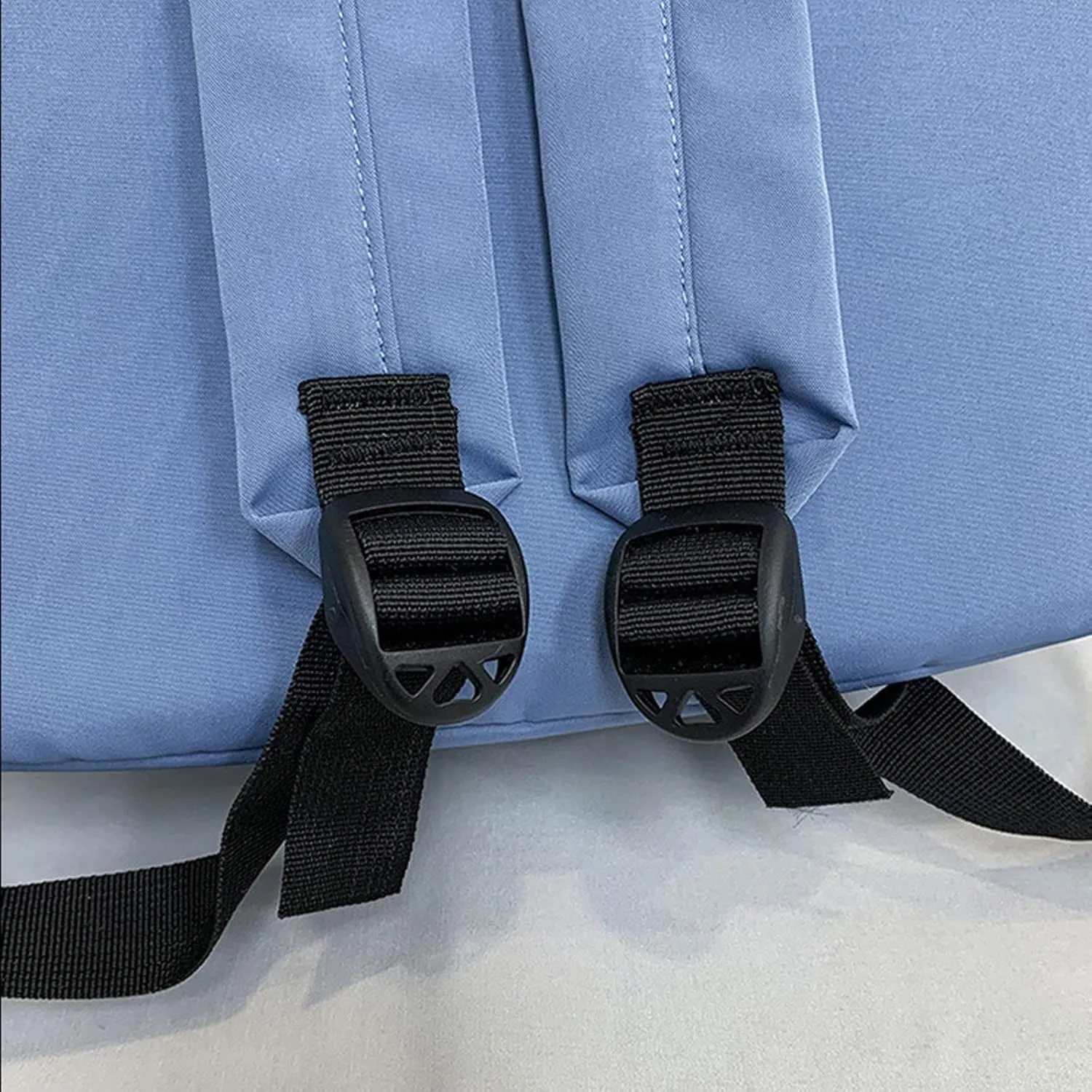 Men And Women Adult Fashion Solid Color Nylon Zipper Simple Large Capacity Student Backpack Retro (Blue, One Size)