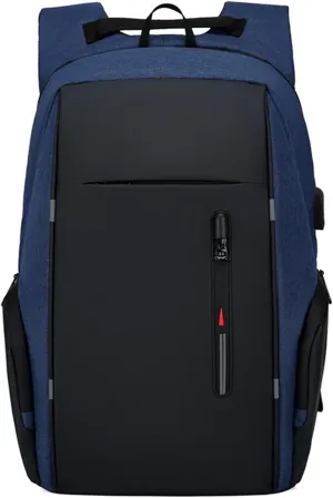 Men Business Bag Laptop Bag Multifunctional USB Backpack Large Capacity Kids Carry on Luggage with (Blue, One Size)
