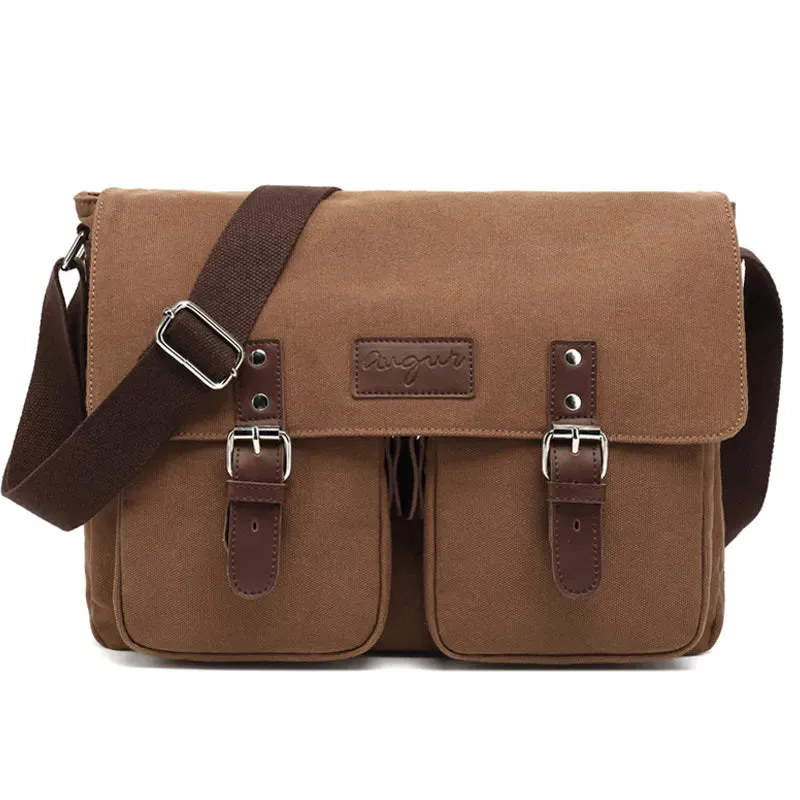 Men Crossbody Bag Expansion Bottom Retro Casual Messenger Student Bag Shoulder Bag