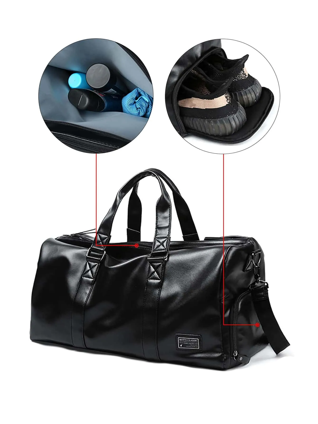 Men Letter Patch Decor Duffel Bag