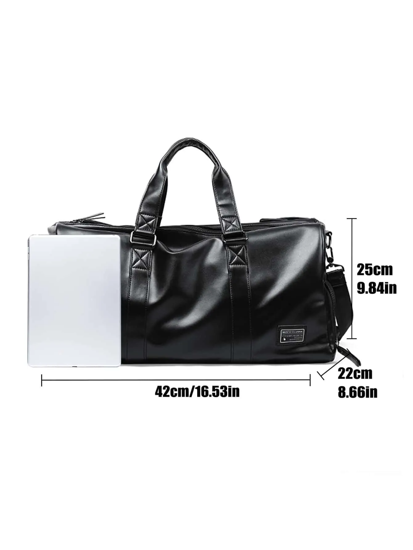 Men Letter Patch Decor Duffel Bag