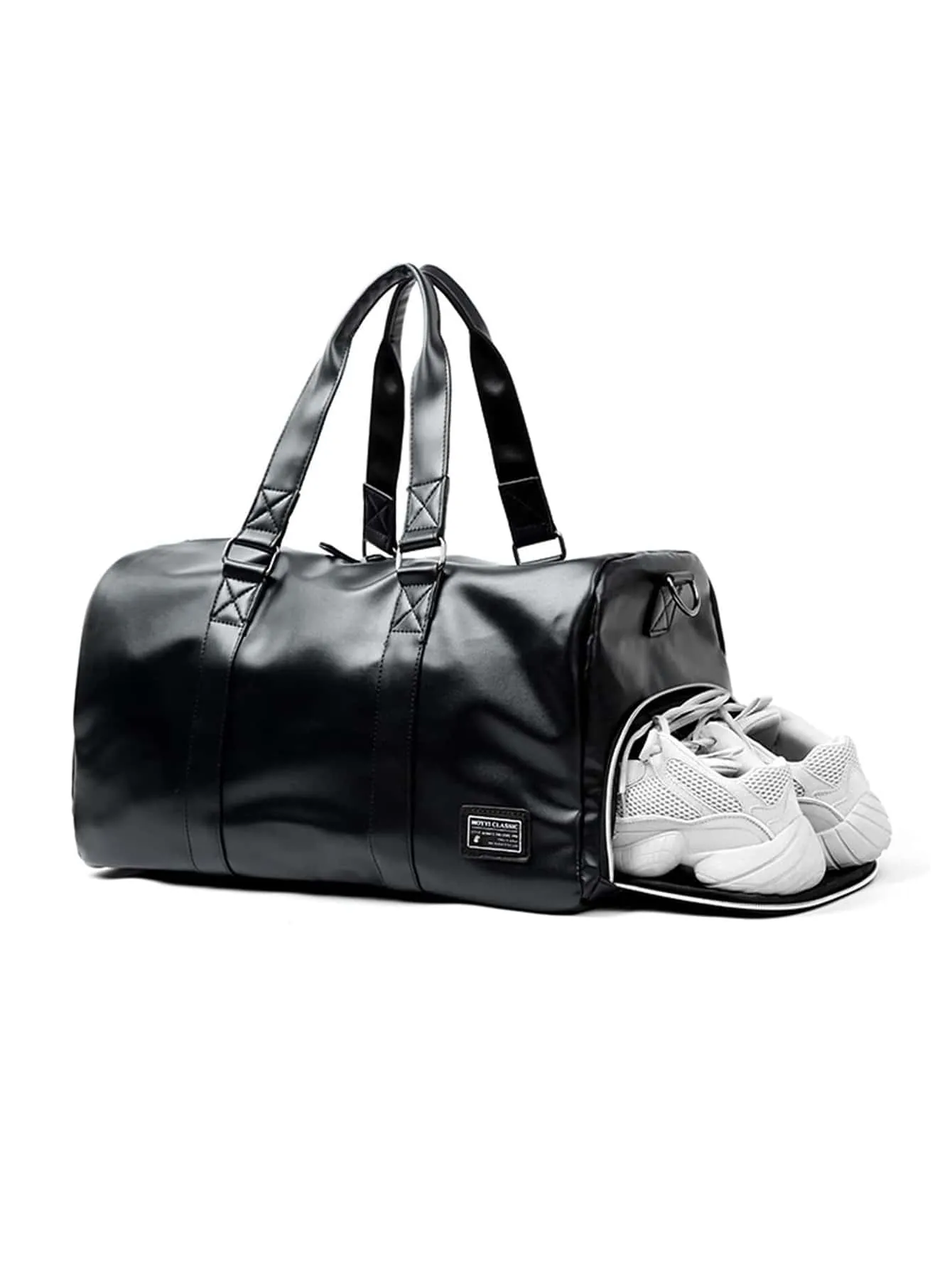 Men Letter Patch Decor Duffel Bag