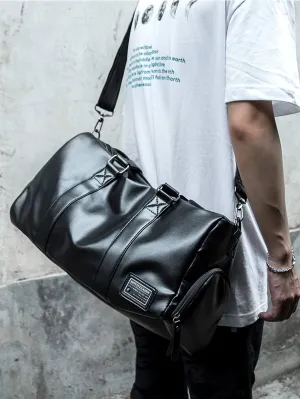 Men Letter Patch Decor Duffel Bag